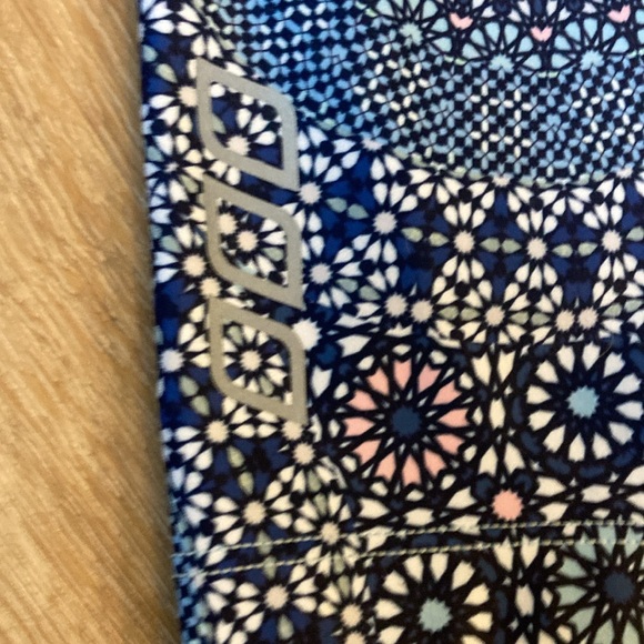 Lorna Jane small yoga pants worn once blue pink design silky soft - Picture 8 of 11